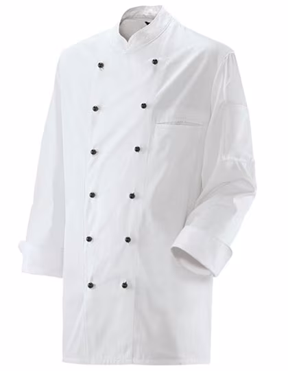 Exner Kochjacke mit Armtasche, schwarz, White M, EX200