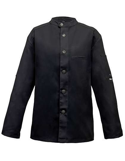 Exner Kochjacke Bikerstyle mit Armtasche, Black XS, EX225