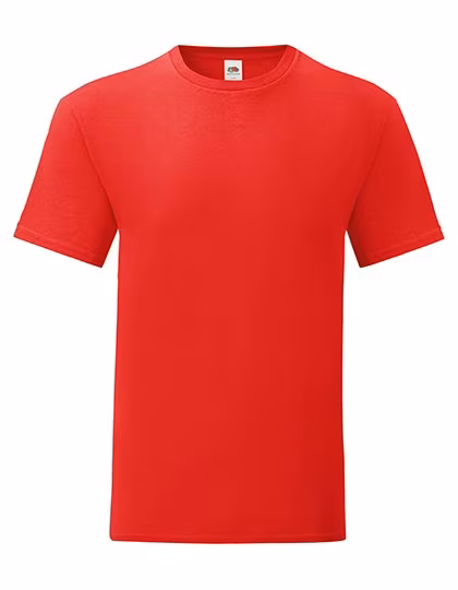 Fruit of the Loom Iconic T-Shirt 100% Baumwolle, Fashion Fit, Red L, F130