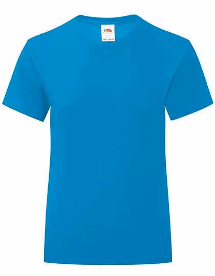 Fruit of the Loom T-Shirt Iconic per Bambine, Cotone, Sagomata, White 128, F131K
