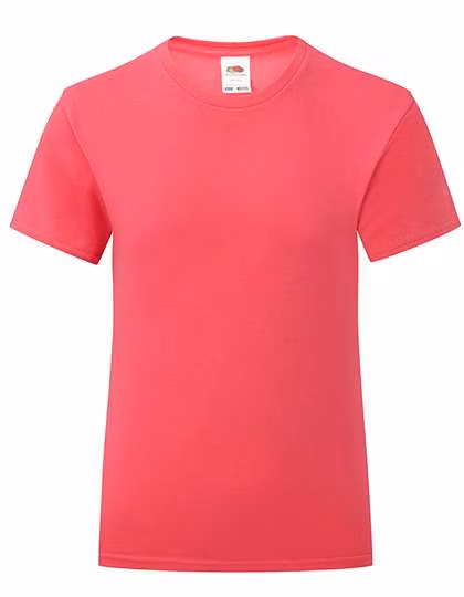 Fruit of the Loom Girls Iconic T Fuchsia 104 (F131K), F131K