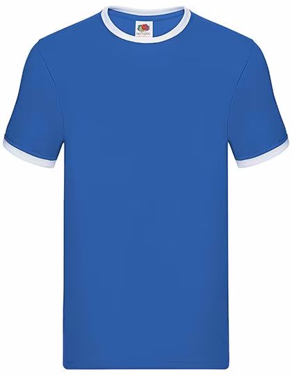 Fruit of the Loom Ringer T-Shirt mit Rundhalsausschnitt, Royal Blue/White 3XL, F159