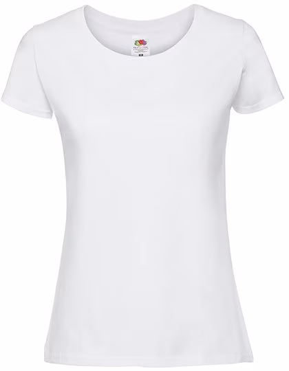 Fruit of the Loom Slim-Fit Rundhals T-Shirt 195 g/m² für Damen, White XS, F186