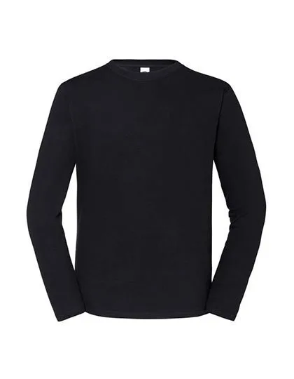 Fruit of the Loom Ikonisches Langarm-T-Shirt 195 Baumwolle, Black XL, F195