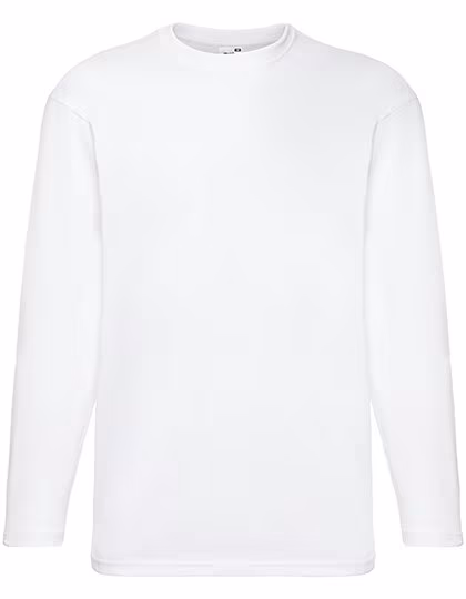 Fruit of the Loom Langarm T-Shirt aus 100% Baumwolle, White M, F240