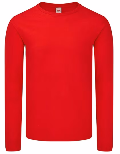 Fruit of the Loom Langarmshirt Iconic 150 aus Baumwolle, Red L, F244