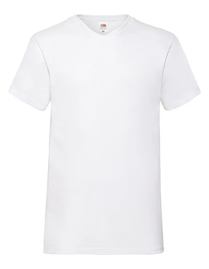 Fruit of the Loom Baumwoll-V-Neck T-Shirt 165 g/m², White S, F270
