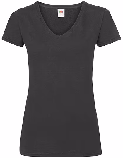 Fruit of the Loom V-Ausschnitt T-Shirt Baumwolle für Damen, White XS, F271N