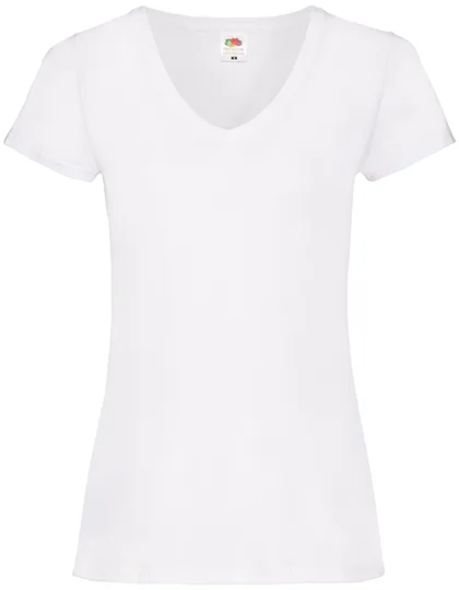Fruit of the Loom V-Neck T-Shirt Cotton for Women, White XS, F271N