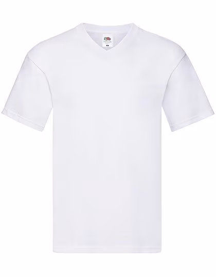 Fruit of the Loom Baumwoll V-Ausschnitt T-Shirt Basic, White S, F272