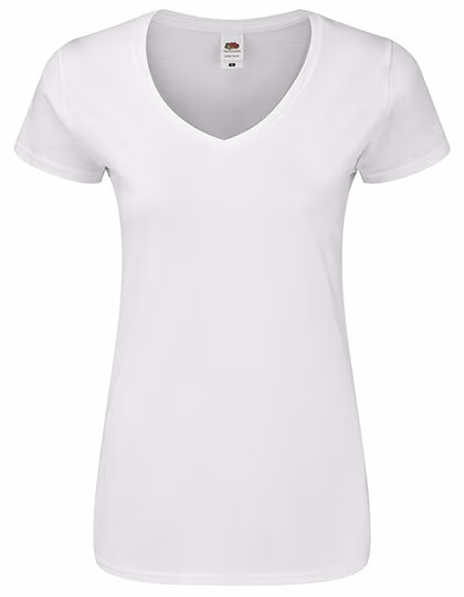 Fruit of the Loom T-Shirt 150 g/m² V-Neck for Women, White XS, F274