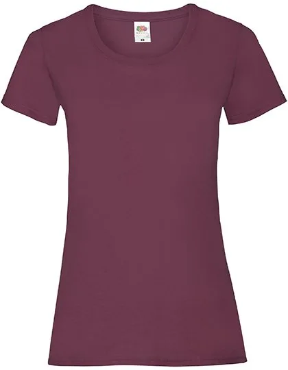 Fruit of the Loom T-Shirt mit Slim-Fit-Schnitt für Damen, Burgundy L, F288N