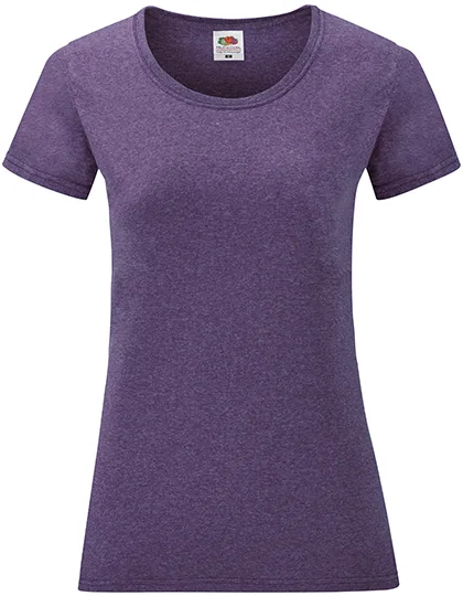 Fruit of the Loom T-Shirt mit Slim-Fit-Schnitt für Damen, Heather Purple S, F288N