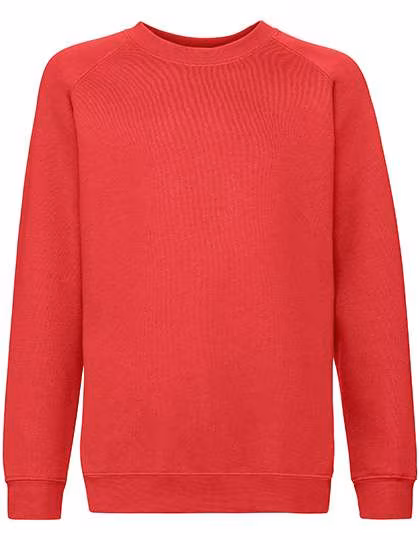 Fruit of the Loom Raglan Sweatshirt made of Cotton-Polyester for Kids, Red 152, F304K