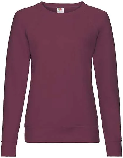 Fruit of the Loom Lightweight Raglan Sweatshirt 240 g/m² für Damen, Burgundy XL, F315