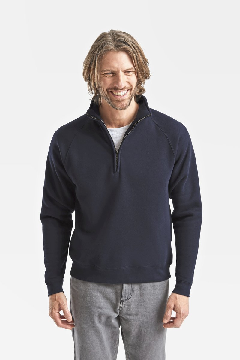 Fruit of the Loom Premium Raglan Sweatshirt mit Reißverschluss, Black S, F382