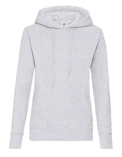 Fruit of the Loom Kapuzensweatshirt Slim Fit Baumwollmix für Damen, Heather Grey M, F409