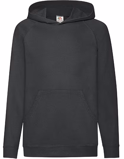 Fruit of the Loom Leichter Kinder Hoodie mit Raglan-Ärmeln, Black 116, F430K