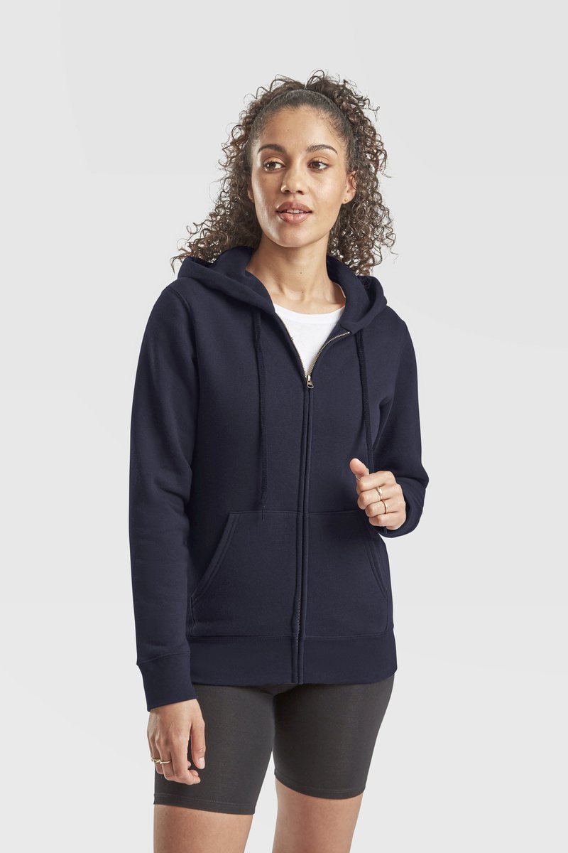 Fruit of the Loom Kapuzen Sweatjacke aus Baumwolle für Damen, Black XL, F440N