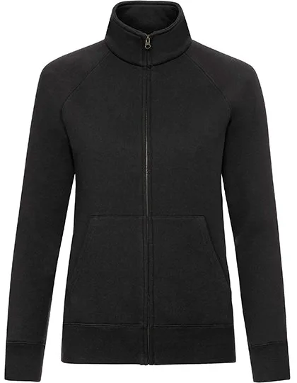 Fruit of the Loom Sweatjacke mit Stehkragen für Damen, Black M, F442N