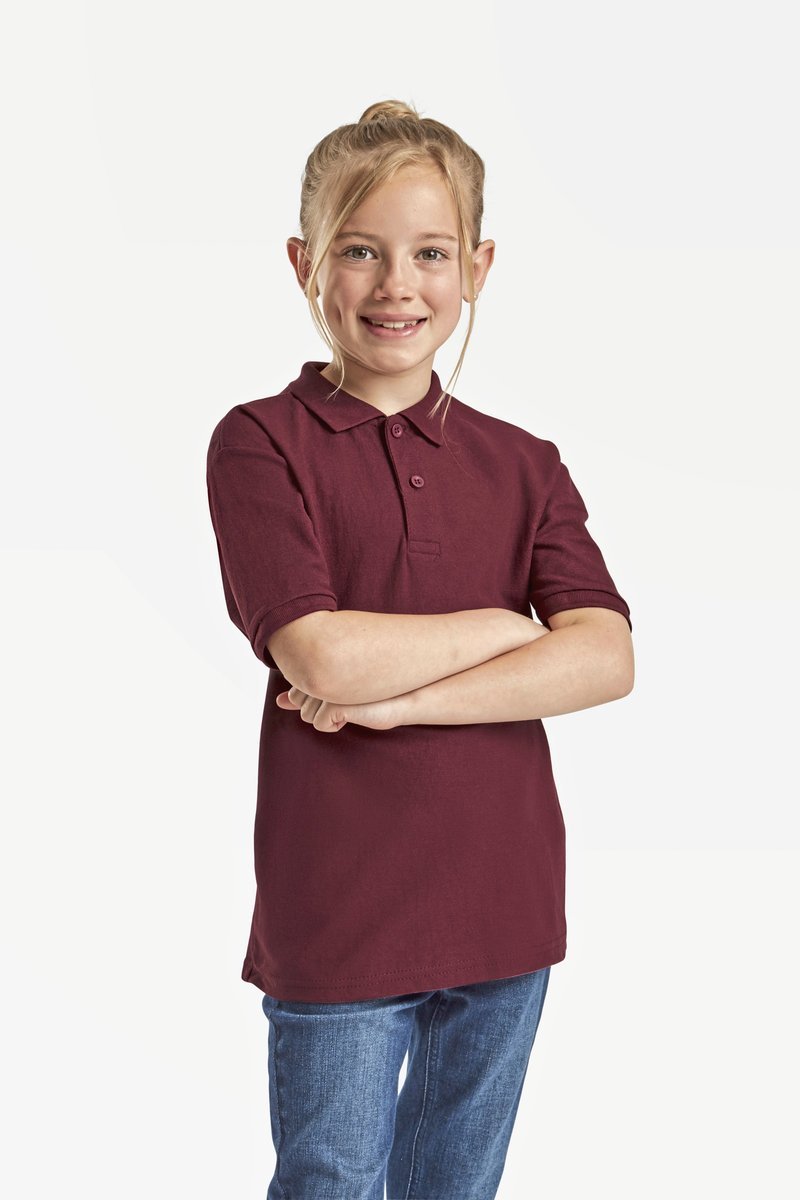 Fruit of the Loom Polo 65/35 Baumwolle-Polyester für Kinder, Light Pink 128, F502K