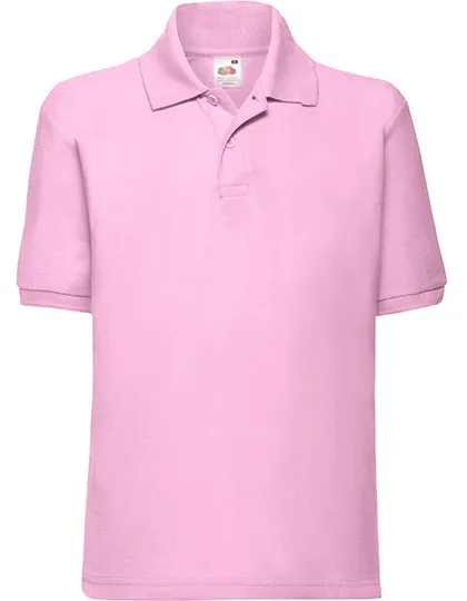 Fruit of the Loom Polo 65/35 Cotton-Polyester for Kids, Light Pink 128, F502K