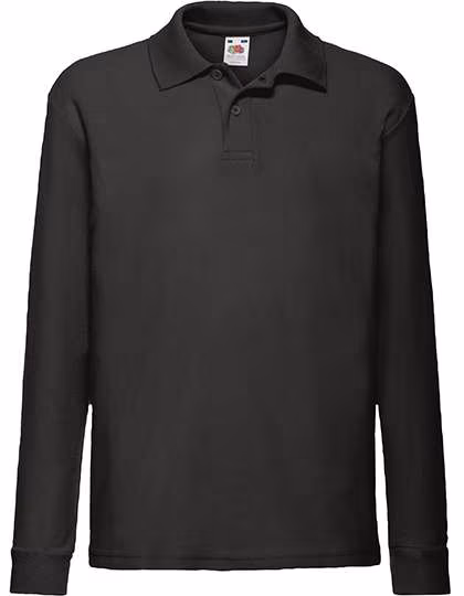 Fruit of the Loom Langarm Polo 65/35 Baumwolle-Polyester für Kinder, Deep Navy 104, F504K