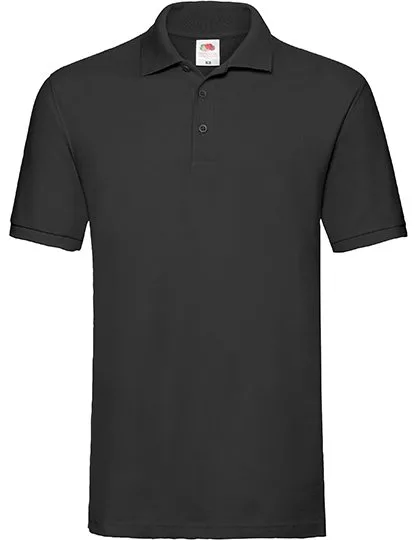 Fruit of the Loom Baumwoll-Polo mit Seitenschlitzen 3-Knopfleiste, Black XL, F511N