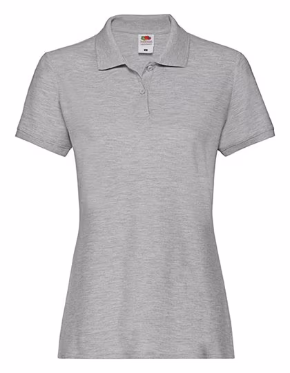 Fruit of the Loom Premium Polo Shirt Slim Cut for Women, Light Graphite (Solid) XS, F520