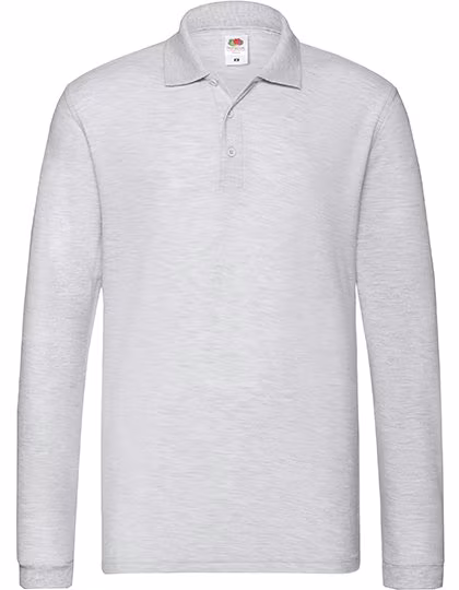 Fruit of the Loom Polo Manches Longues Premium avec Patte de Boutonnage, Athletic Heather S, F541N