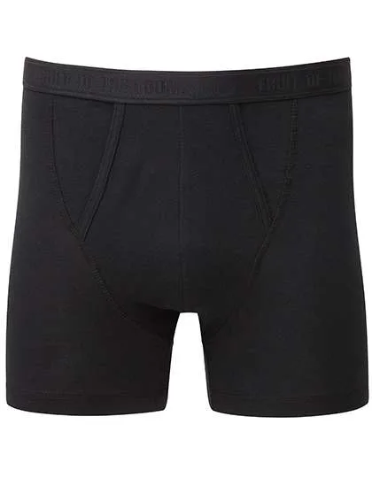 Fruit of the Loom Klassische Boxer mit Schlitzöffnung, 2er Pack, Black/Black XL, F993