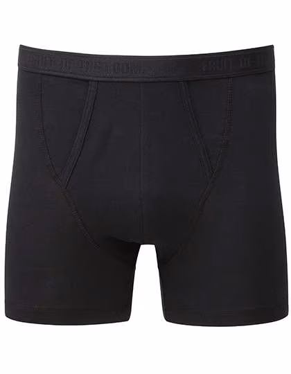 Fruit of the Loom Boxers Classiques avec Ouverture, Pack de 2, Black/Black S, F993