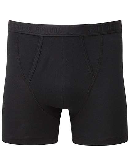 Fruit of the Loom Klassische Boxer mit Schlitzöffnung, 2er Pack, Black/Black S, F993