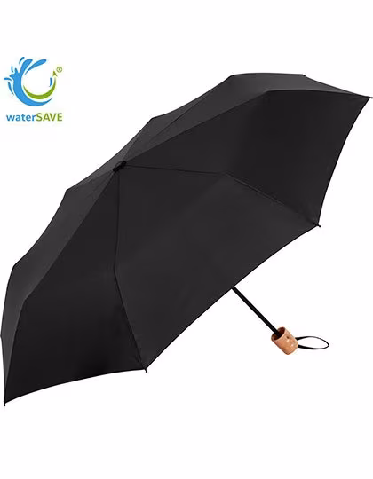 FARE Parapluie de Poche Mini ÖkoBrella avec Poignée en Bois, Black Ø 98 cm, FA5029WS