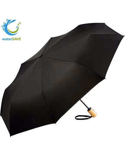FARE Mini-Taschenschirm ÖkoBrella mit Bambusgriff, Black Ø 98 cm, FA5429WS