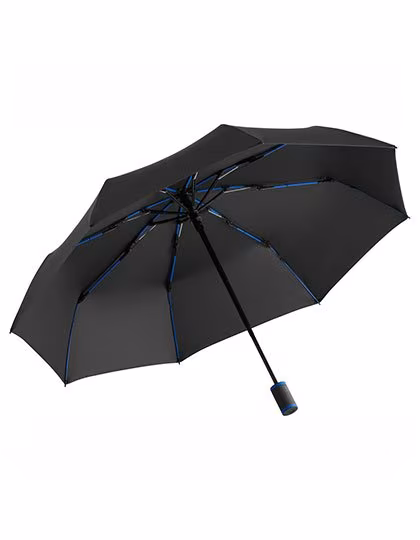 FARE Taschenschirm mit Doppelautomatik und Windproof, Black/Euro Blue Ø 97 cm, FA5484