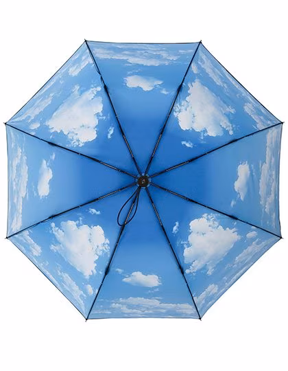 FARE AC Mini Pocket Umbrella with Windproof Technology, Black/Clouds Ø 100 cm, FA5593