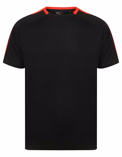 T-Shirt sportiva a maniche corte con maniche a contrasto