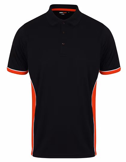 Finden+Hales Polo Panel avec Inserts Latéraux Contrastés, Black/Red XS, FH355