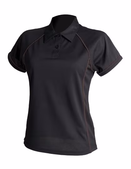 Finden+Hales Performance Polo con Profili da Donna, Black/Black S, FH371