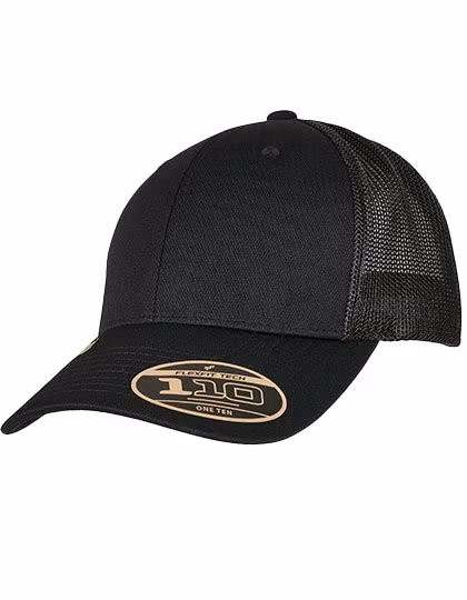 FLEXFIT Recycled Trucker Cap with Mesh Back, Black One Size, FX110RA