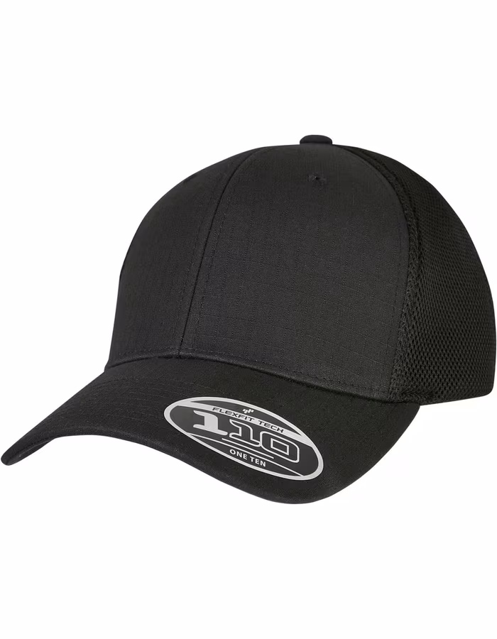 FLEXFIT Casquette Mesh Ripstop avec Fermeture à Pression, Black One Size, FX110RM