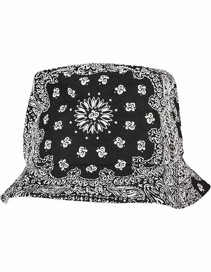 FLEXFIT Bandana Print Bucket Hat knautschbar, Black/White One Size, FX5003BP