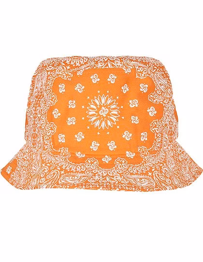 FLEXFIT Bandana Print Bucket Hat knautschbar, Orange/White One Size, FX5003BP