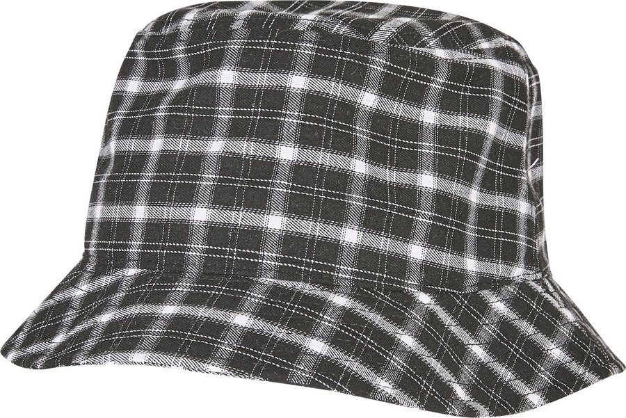 FLEXFIT Check Bucket Hat in Schwarz-Grau, Black-Grey Check One Size, FX5003C
