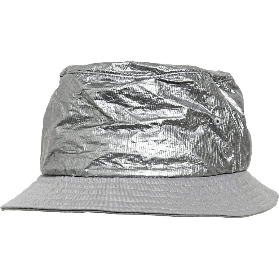 FLEXFIT Crinkled Paper Bucket Hat in Schwarz/Silber, Black One Size, FX5003CP
