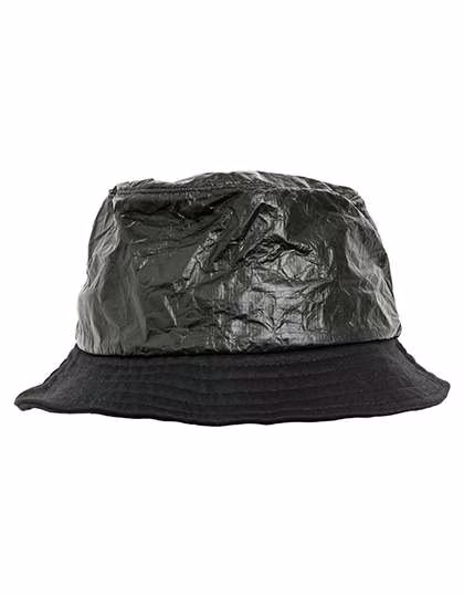 FLEXFIT Crinkled Paper Bucket Hat in Schwarz/Silber, Black One Size, FX5003CP