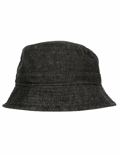 FLEXFIT Denim Bucket Hat mit Krempe, Black/Grey One Size, FX5003DB
