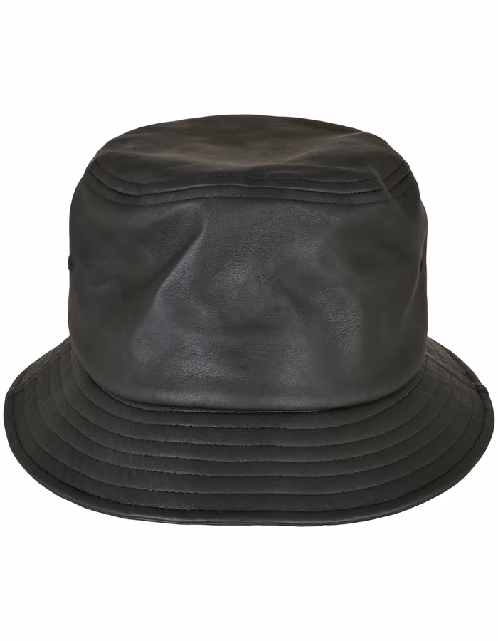 Flexfit Bucket Hat in Kunstlederoptik, Black One Size, FX5003IL