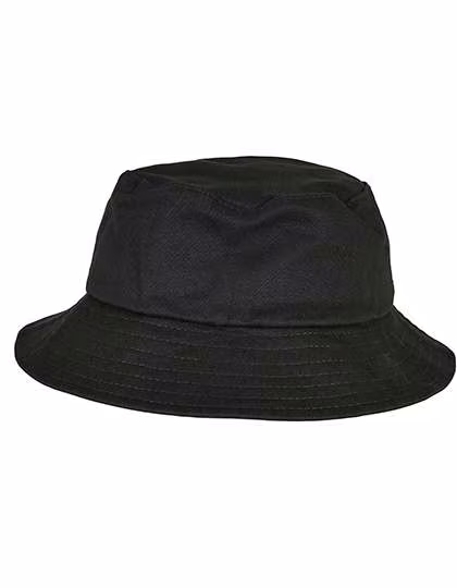 FLEXFIT Bucket Hat made of Cotton-Elastane for Kids, Black One Size, FX5003KH